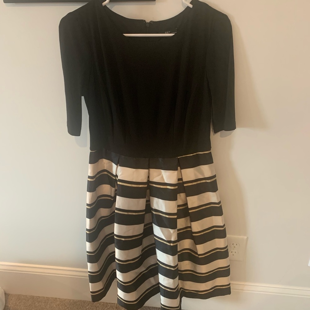 Gold and black striped dress